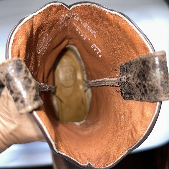 Dan Post square toe brown low heeled mid calf cowboy western boots DP 3426 - Picture 10 of 10